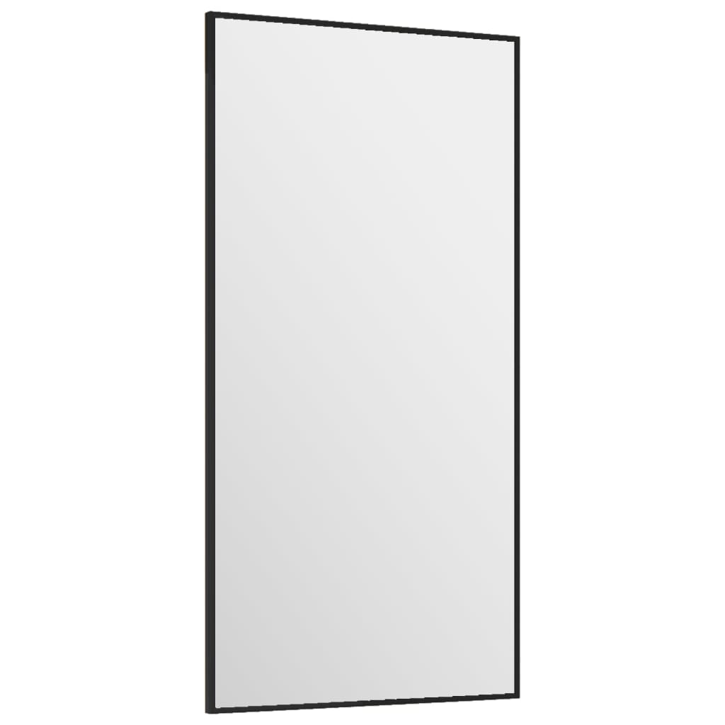 Türspiegel Schwarz 30x60 cm Glas und Aluminium