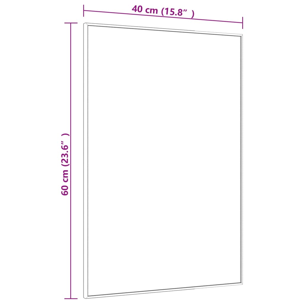 Türspiegel Schwarz 40x60 cm Glas und Aluminium