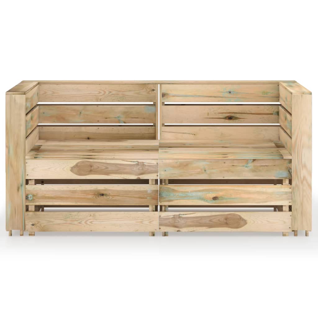 2-Sitzer-Gartensofa Grün Imprägniertes Kiefernholz
