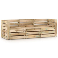 Thumbnail for 3-Sitzer-Gartensofa Grün Imprägniertes Kiefernholz