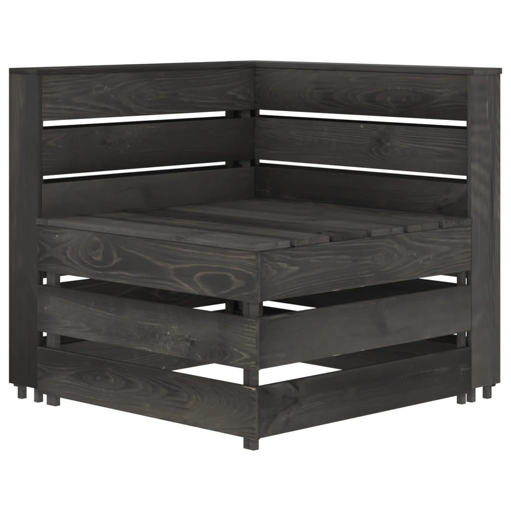 4-Sitzer-Gartensofa Grau Imprägniertes Kiefernholz