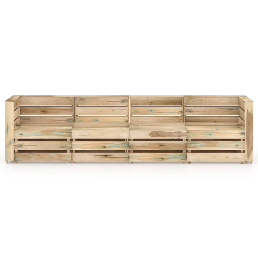 4-Sitzer-Gartensofa Grün Imprägniertes Kiefernholz