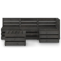 Thumbnail for 5-tlg. Garten-Lounge-Set Grau Imprägniertes Kiefernholz