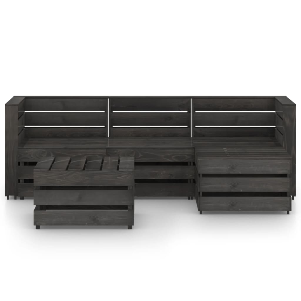 5-tlg. Garten-Lounge-Set Grau Imprägniertes Kiefernholz