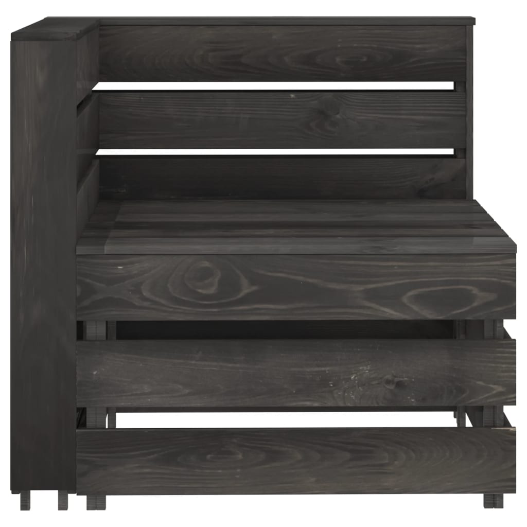 5-tlg. Garten-Lounge-Set Grau Imprägniertes Kiefernholz