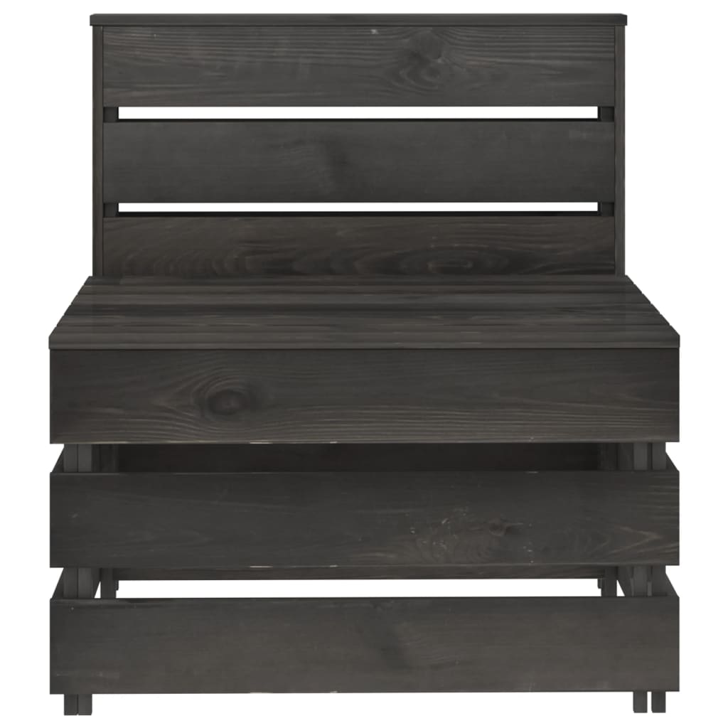 5-tlg. Garten-Lounge-Set Grau Imprägniertes Kiefernholz