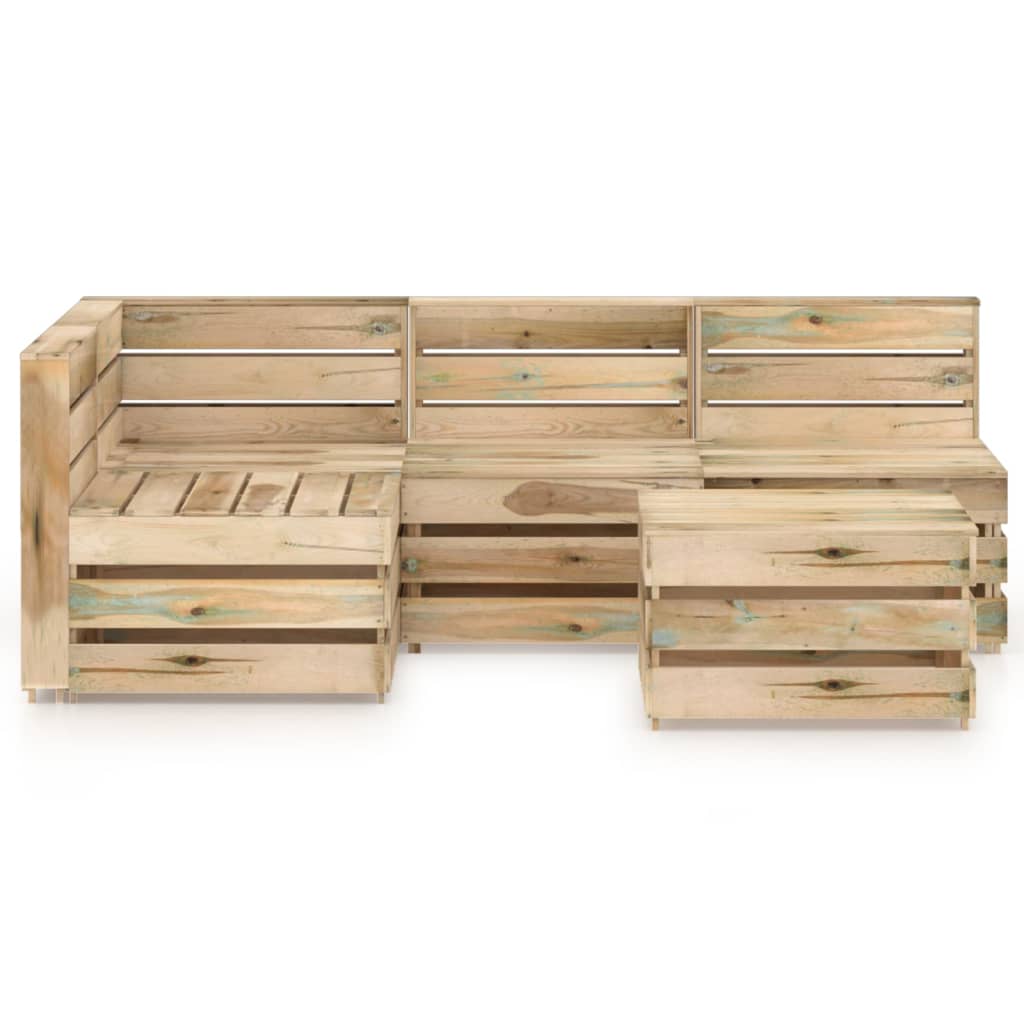 5-tlg. Garten-Lounge-Set Grün Imprägniertes Kiefernholz