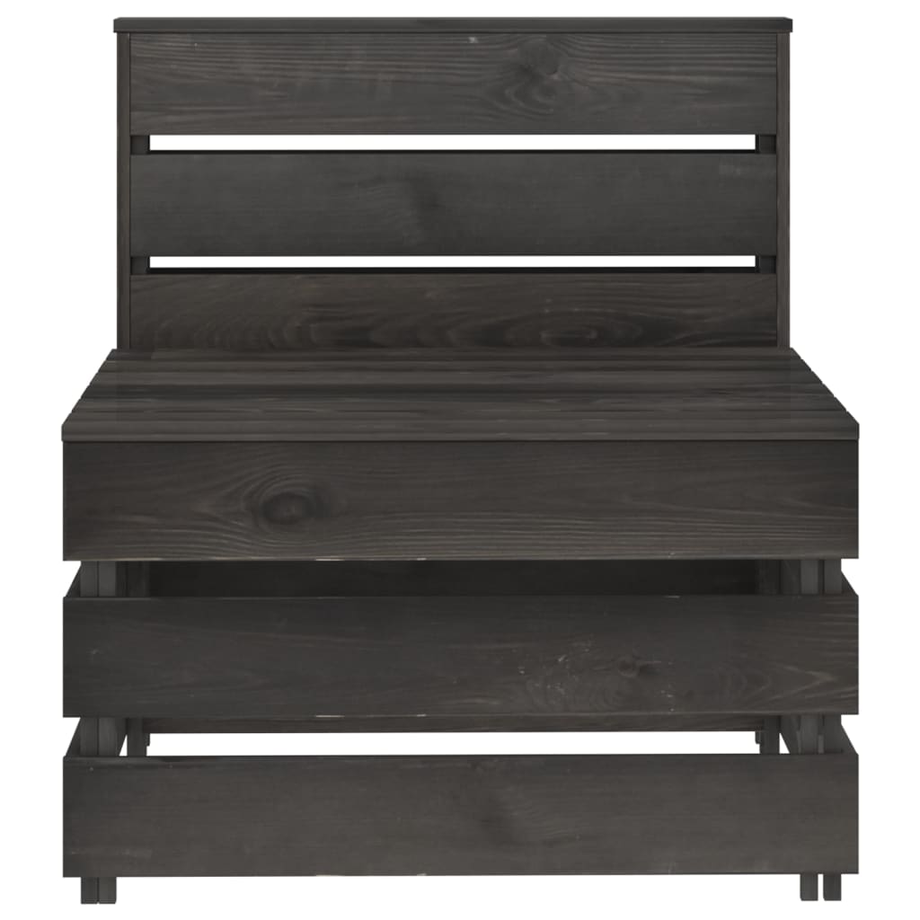 6-tlg. Garten-Lounge-Set Grau Imprägniertes Kiefernholz