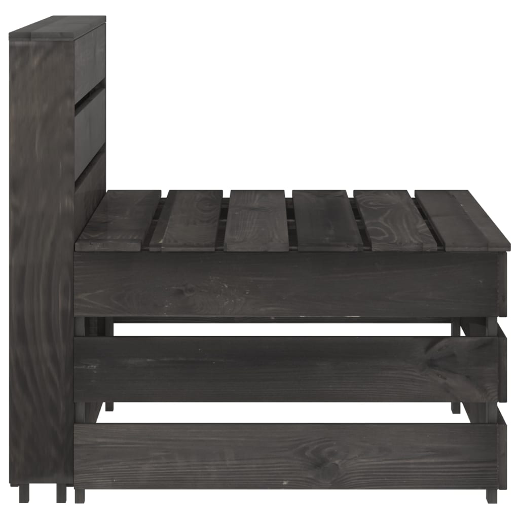 6-tlg. Garten-Lounge-Set Grau Imprägniertes Kiefernholz