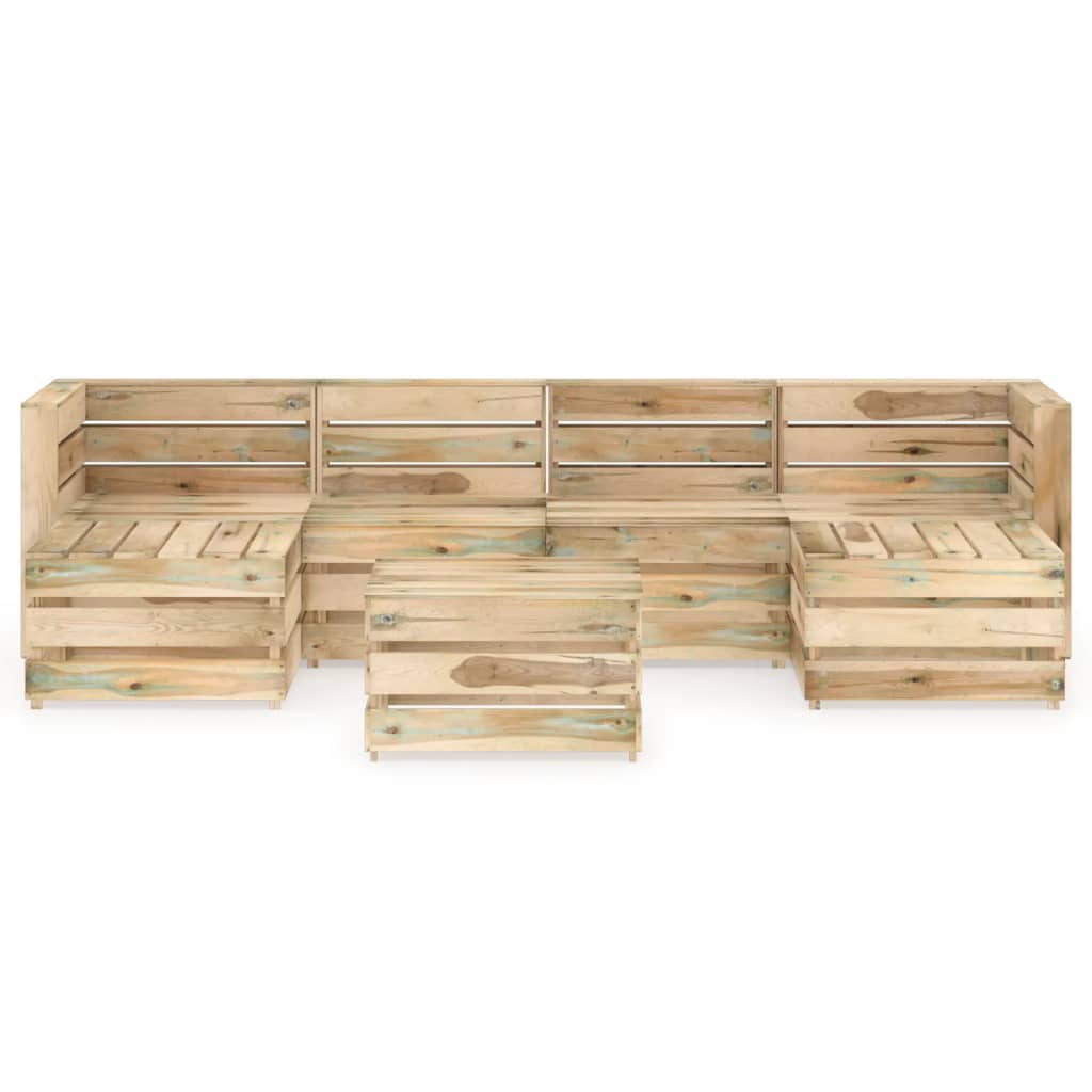 7-tlg. Garten-Lounge-Set Grün Imprägniertes Kiefernholz