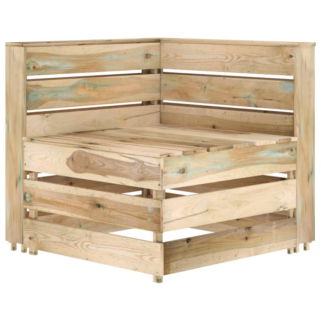 7-tlg. Garten-Lounge-Set Grün Imprägniertes Kiefernholz