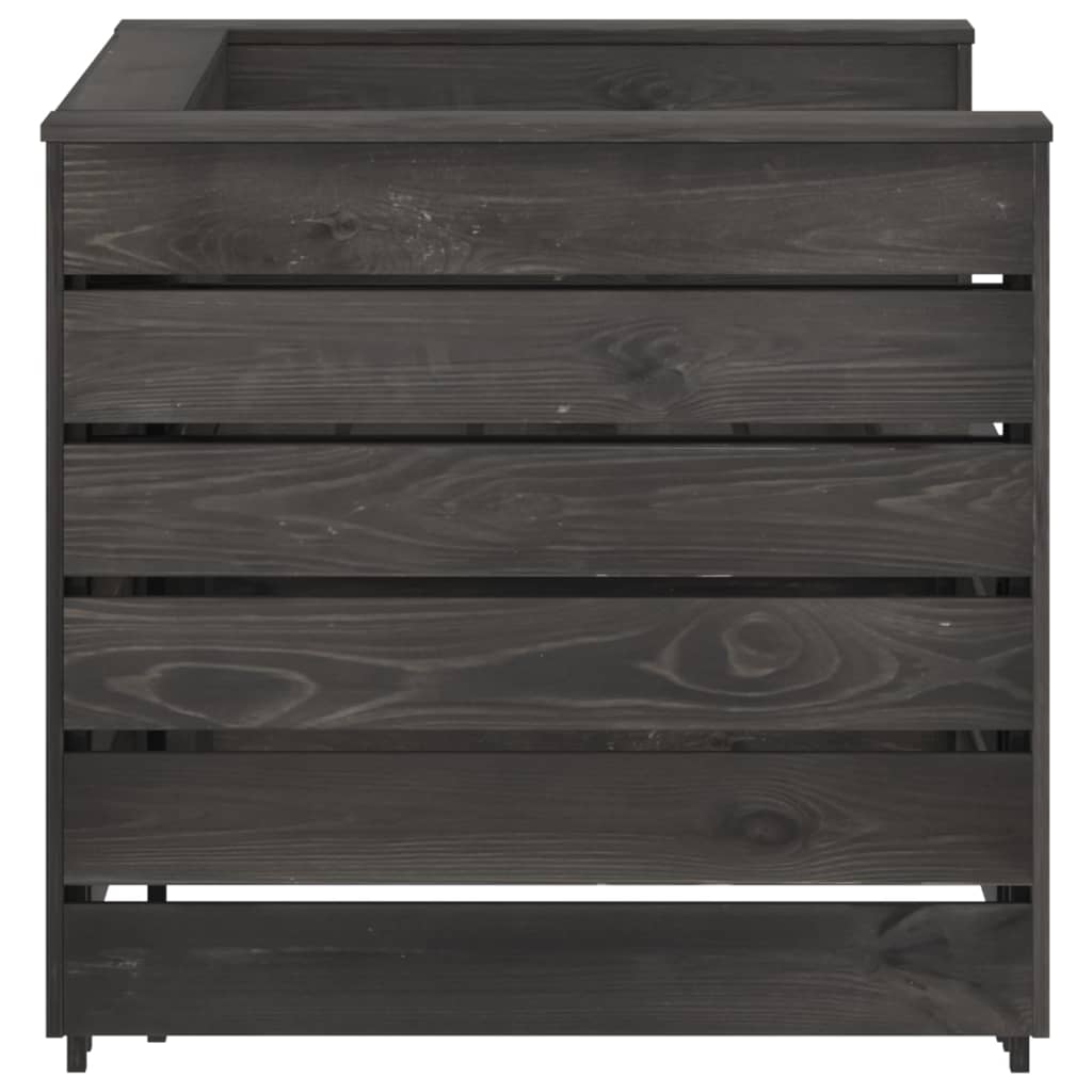 6-tlg. Garten-Lounge-Set Grau Imprägniertes Kiefernholz