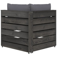 Thumbnail for Modulares Ecksofa mit Kissen Grau Imprägniertes Holz