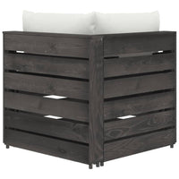 Thumbnail for Modulares Ecksofa mit Kissen Grau Imprägniertes Holz