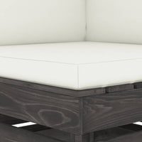 Thumbnail for Modulares Ecksofa mit Kissen Grau Imprägniertes Holz