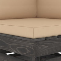 Thumbnail for Modulares Ecksofa mit Kissen Grau Imprägniertes Holz