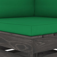 Thumbnail for Modulares Ecksofa mit Kissen Grau Imprägniertes Holz