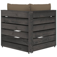 Thumbnail for Modulares Ecksofa mit Kissen Grau Imprägniertes Holz