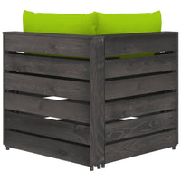 Thumbnail for Modulares Ecksofa mit Kissen Grau Imprägniertes Holz