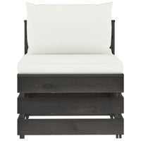 Thumbnail for Modulares Mittelsofa mit Kissen Grau Imprägniertes Holz
