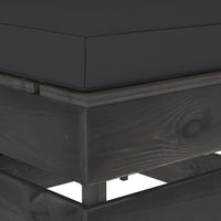 Thumbnail for Modulares Mittelsofa mit Kissen Grau Imprägniertes Holz