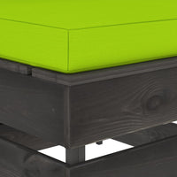 Thumbnail for Modulares Mittelsofa mit Kissen Grau Imprägniertes Holz