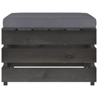 Thumbnail for Modulare Ottomane mit Kissen Grau Imprägniertes Holz