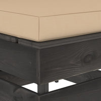 Thumbnail for Modulare Ottomane mit Kissen Grau Imprägniertes Holz