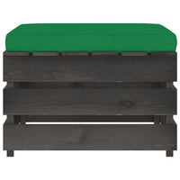 Thumbnail for Modulare Ottomane mit Kissen Grau Imprägniertes Holz