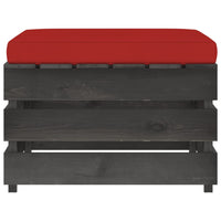 Thumbnail for Modulare Ottomane mit Kissen Grau Imprägniertes Holz