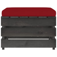 Thumbnail for Modulare Ottomane mit Kissen Grau Imprägniertes Holz