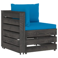 Thumbnail for 2-Sitzer-Gartensofa mit Kissen Grau Imprägniertes Holz