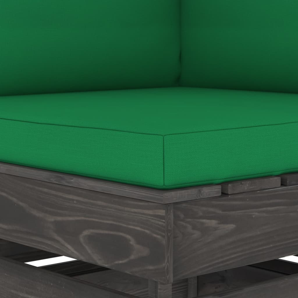 2-Sitzer-Gartensofa mit Kissen Grau Imprägniertes Holz