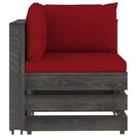 Thumbnail for 2-Sitzer-Gartensofa mit Kissen Grau Imprägniertes Holz