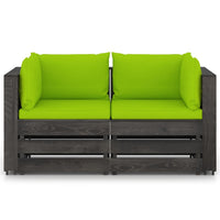 Thumbnail for 2-Sitzer-Gartensofa mit Kissen Grau Imprägniertes Holz