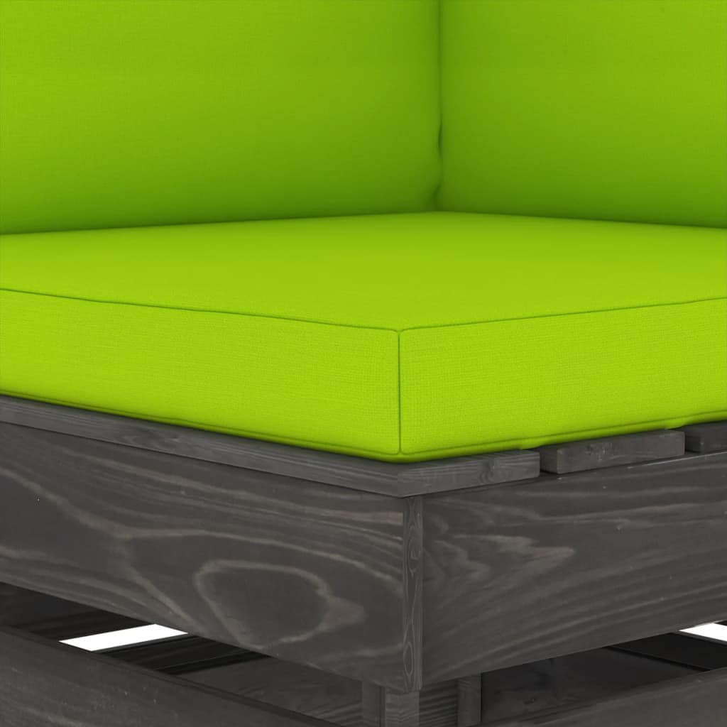 2-Sitzer-Gartensofa mit Kissen Grau Imprägniertes Holz
