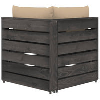 Thumbnail for 3-Sitzer-Gartensofa mit Kissen Grau Imprägniertes Holz