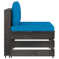 Thumbnail for 3-Sitzer-Gartensofa mit Kissen Grau Imprägniertes Holz