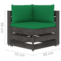 Thumbnail for 3-Sitzer-Gartensofa mit Kissen Grau Imprägniertes Holz