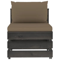 Thumbnail for 3-Sitzer-Gartensofa mit Kissen Grau Imprägniertes Holz