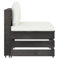 Thumbnail for 4-Sitzer-Gartensofa mit Kissen Grau Imprägniertes Holz