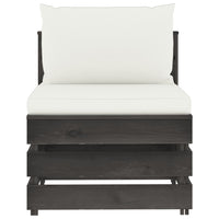 Thumbnail for 4-Sitzer-Gartensofa mit Kissen Grau Imprägniertes Holz