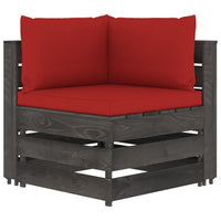 Thumbnail for 5-tlg. Garten-Lounge-Set mit Kissen Grau Imprägniertes Holz