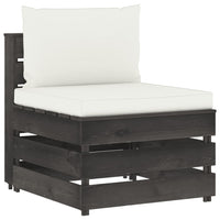 Thumbnail for 6-tlg. Garten-Lounge-Set mit Kissen Grau Imprägniertes Holz