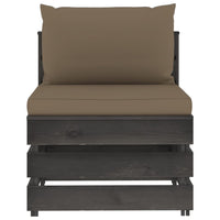 Thumbnail for 6-tlg. Garten-Lounge-Set mit Kissen Grau Imprägniertes Holz