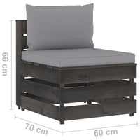 Thumbnail for 7-tlg. Garten-Lounge-Set mit Kissen Grau Imprägniertes Holz