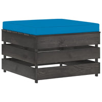 Thumbnail for 7-tlg. Garten-Lounge-Set mit Kissen Grau Imprägniertes Holz