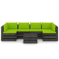Thumbnail for 7-tlg. Garten-Lounge-Set mit Kissen Grau Imprägniertes Holz