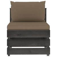 Thumbnail for 9-tlg. Garten-Lounge-Set mit Kissen Grau Imprägniertes Holz