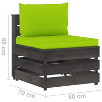 Thumbnail for 9-tlg. Garten-Lounge-Set mit Kissen Grau Imprägniertes Holz
